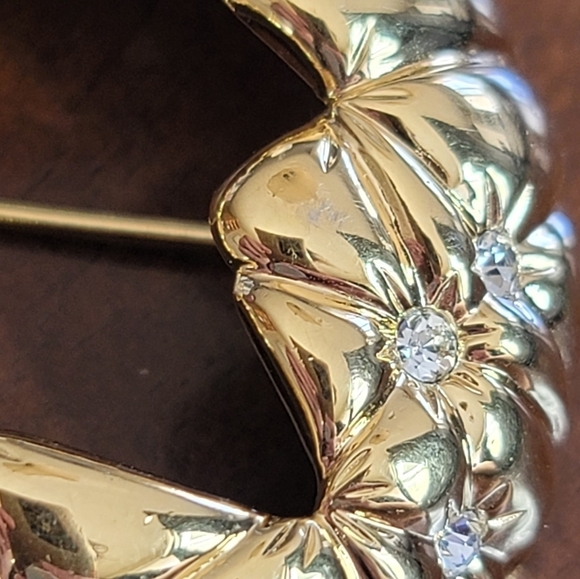 Swarovski Swan Vintage Gold Tone Crystal Brooch #847 - Picture 10 of 11